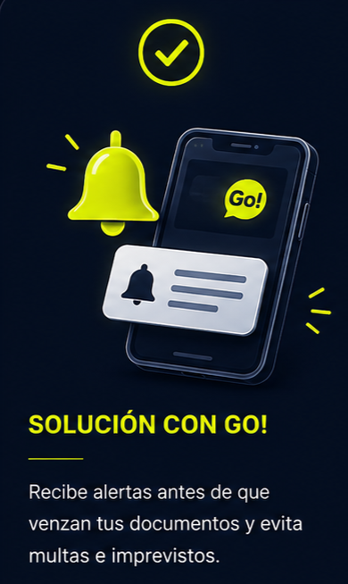 Solucion con RodarGo!: RodarGo! pone fechas y estados en un semaforo claro para que actues antes del vencimiento.