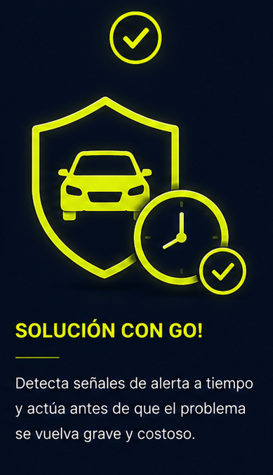 Solucion con RodarGo!: RodarGo! te ayuda a ver señales, historial y pendientes antes de que una alerta pequeña se convierta en una factura grande.